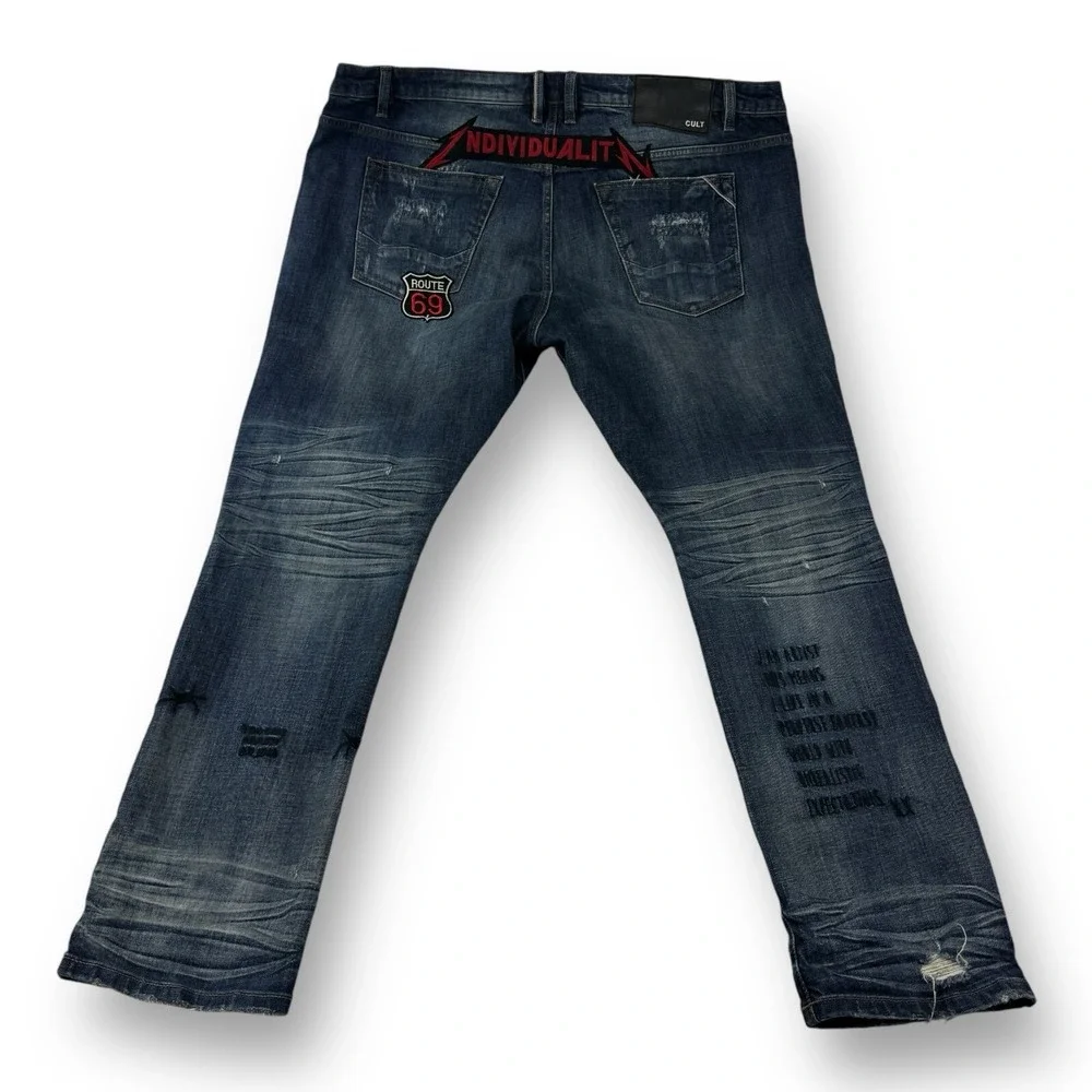 Cult of Individuality Rocker Slim Rare Patch Edition Jeans Blue Men's Size 44x33